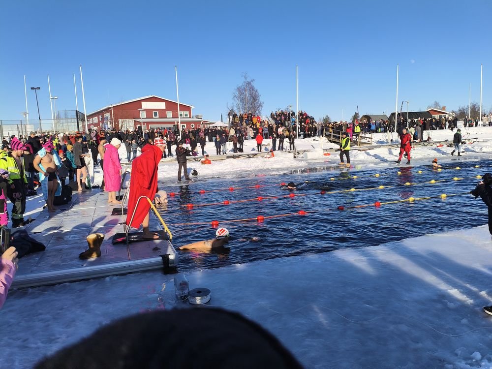 Ice-swimming festival, Northern Sweden